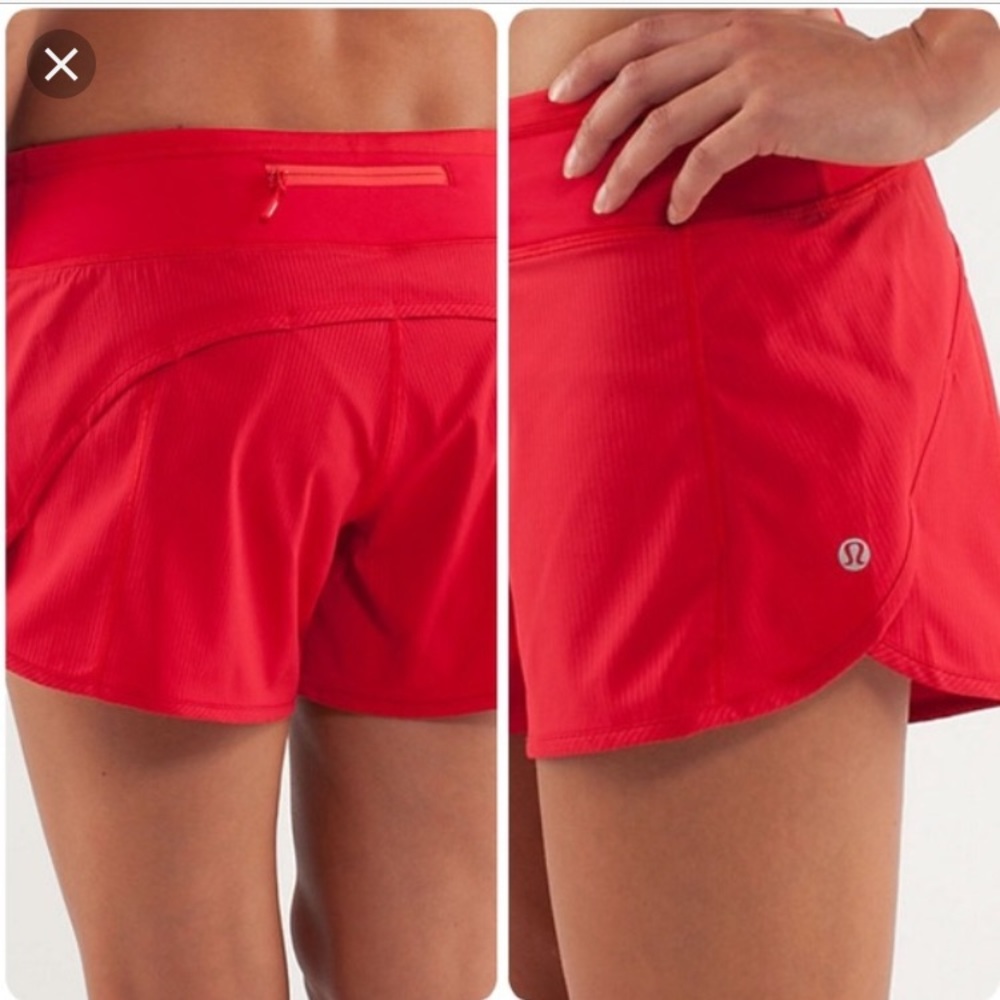 Lululemon red turbo shorts